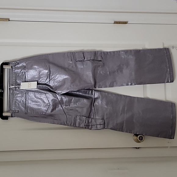 iToo Size S Silver Metallic Cargo Pants / Jeans, NEW with Tag! - Picture 5 of 16